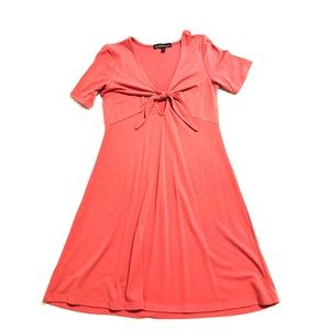 Coral sundress with front tie